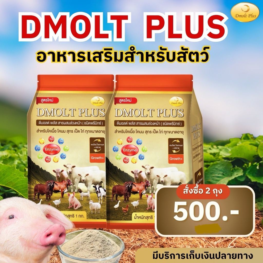DMOLT PLUS ดีมอลต์พลัส 1 กิโลกรัม จำนวน  2 ถุง