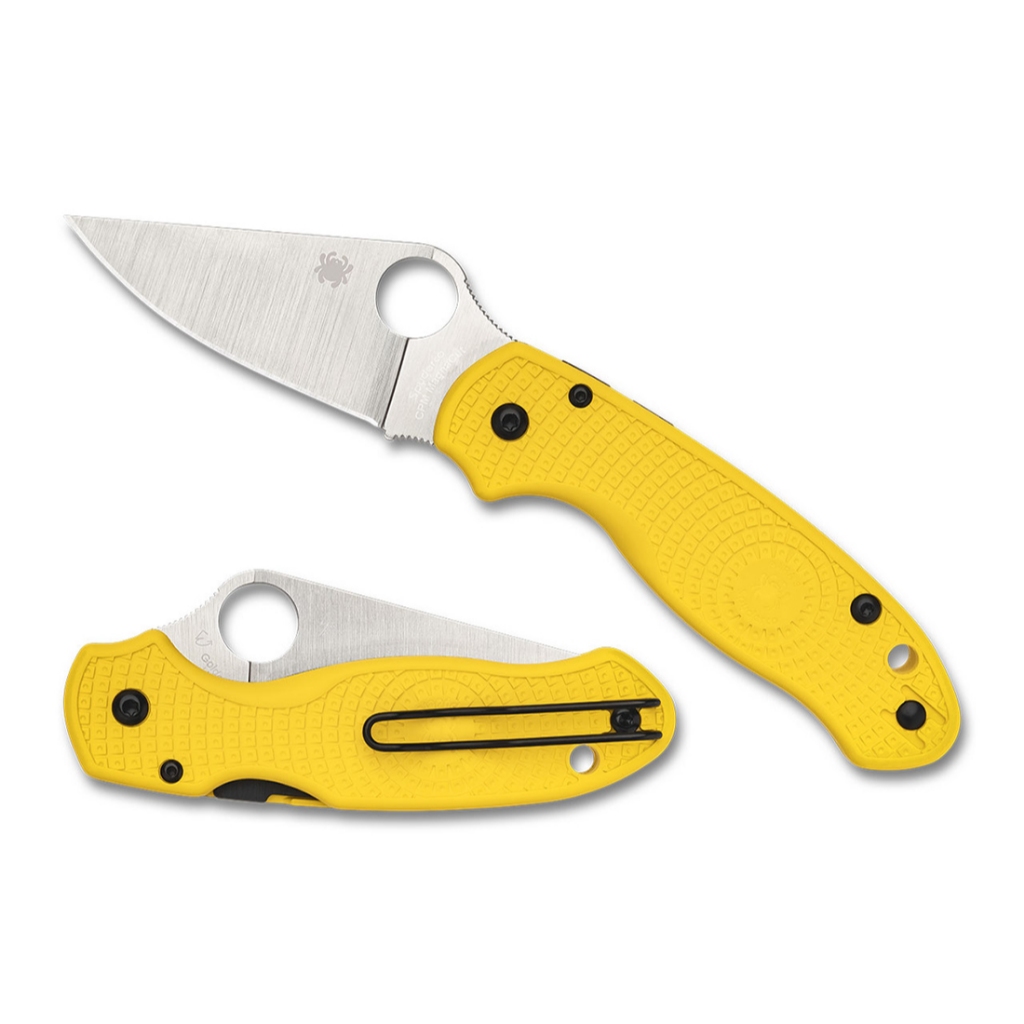 มีดพับ Spyderco Para 3 Salt Lightweight CPM-MagnaCut Satin Plain Blade, Yellow FRN Handles (C223PYL)