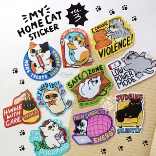 💭ชุดที่ 3 พร้อมส่ง💭ไดคัทสติกเกอร์ แมวสามัญประจำบ้าน ชุดที่ 3 My Home Cat Sticker Vol.3 by Miah Studio