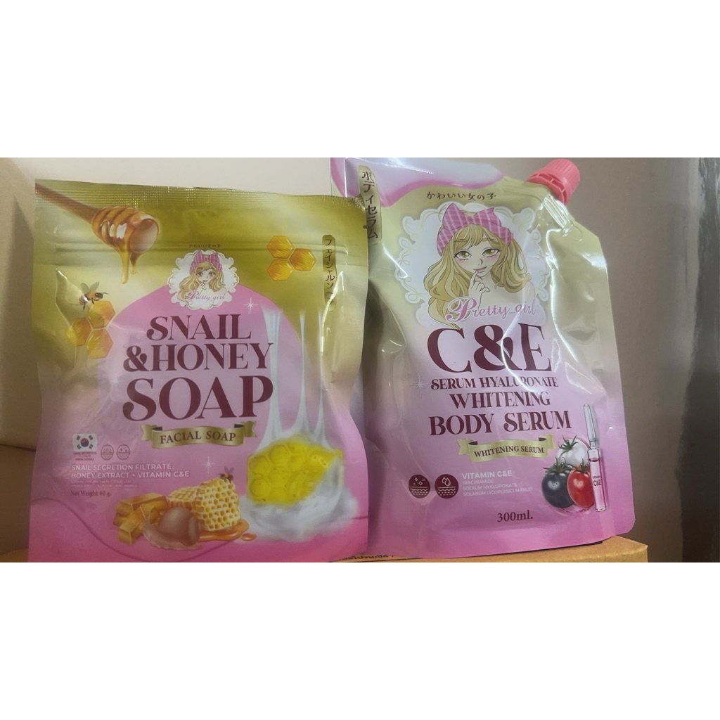 1แถม1 เซรั่มกลูต้าไฮยา ไวท์เทนนิ่งบอดี้เซรั่ม ขนาด300Ml. แถมฟรี สบู่พริตตี้ขนาด60g.1ก้อน