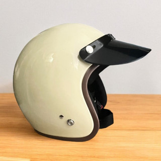 หมวกกันน็อคเต็มใบพร้องแก๊ป วินเทจ สีครีม สีเทาแลมโบ สีดำด้าน…