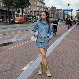 something camille denim set
