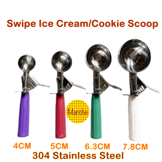 Swipe Ice Cream/Cookie Scoop ที่ตักไอศกรีม ทำคุ้กกี้ ขนาด 4 5 6.3 7.8 cm