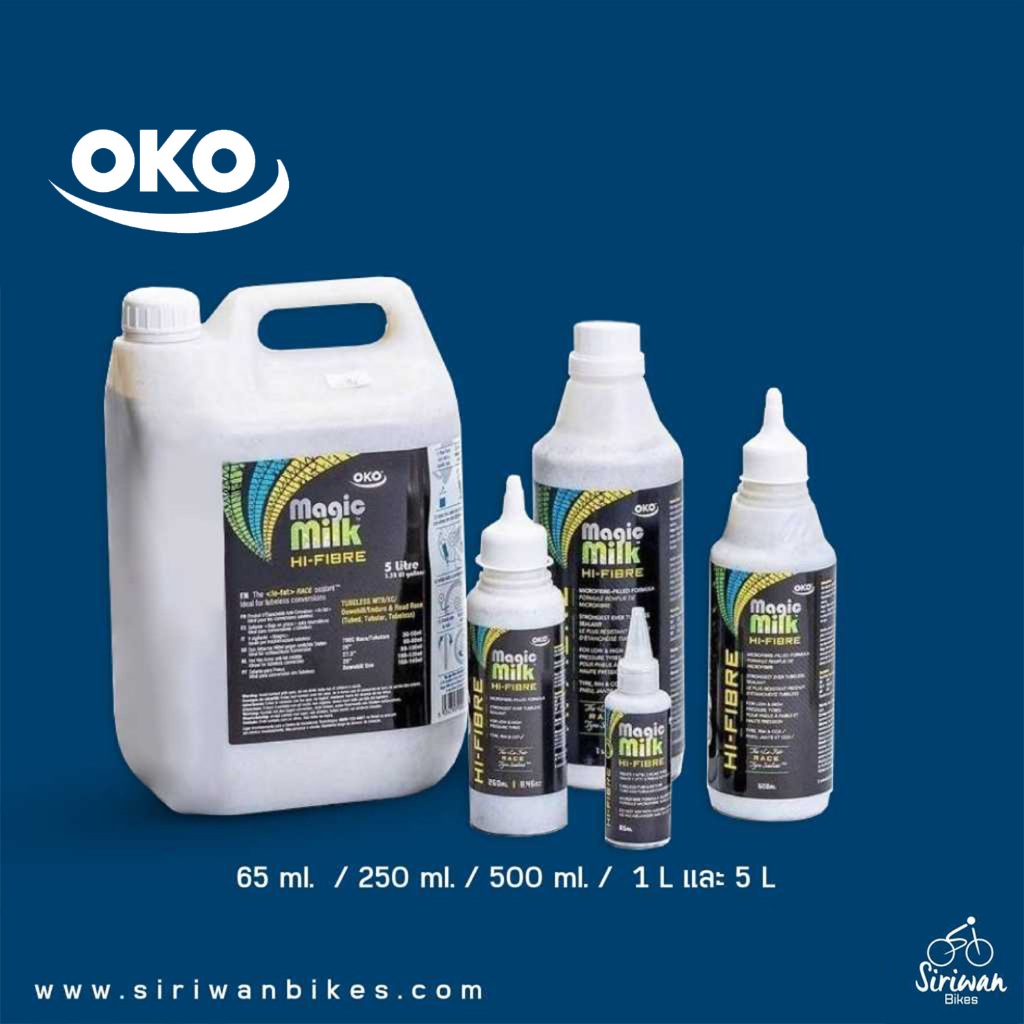 OKO  น้ำยาเติมยางจักรยาน น้ำยาอุดรอยรั่ว สำหรับยางรถจักรยาน HI-FIBRE (อุดรอยรั่วได้ถึง 7mm.) ขนาด 65ml. , 250ml , 500ml.