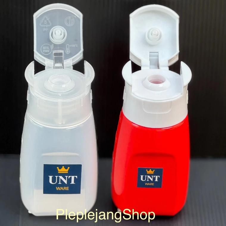 ขวดซอส ขวดบีบนมข้น ขวดใส่น้ำเชื่อม ฝาเปิด-ปิด คว่ำได้ 200ml UNT *ผลิตในไทย ปลอดภัยกับอาหาร*