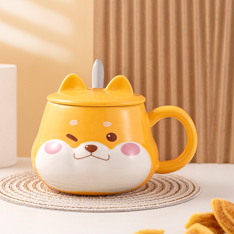 Shiba Mug แก้วมัคเซรามิคสุดมินิมอล แก้วมัคชิบะดีไซน์อบอุ่น แก้วเซรามิคของขวัญผู้หญิง - รูปที่ 4