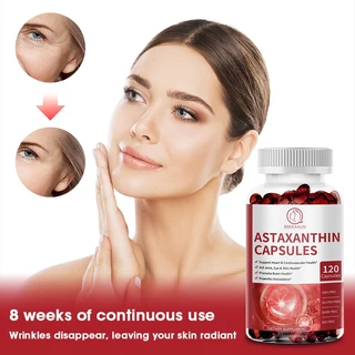 Astaxanthin แคปซูลแอสตาแซนธิน 120pcs | ปรับปรุงสุขภาพหัวใจ สมอง และดวงตา