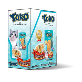 TORO ขนมแมวปลาชิ้น โทโร่ ขนาดซองละ 30กรัม (ยกกล่อง x12ซอง)