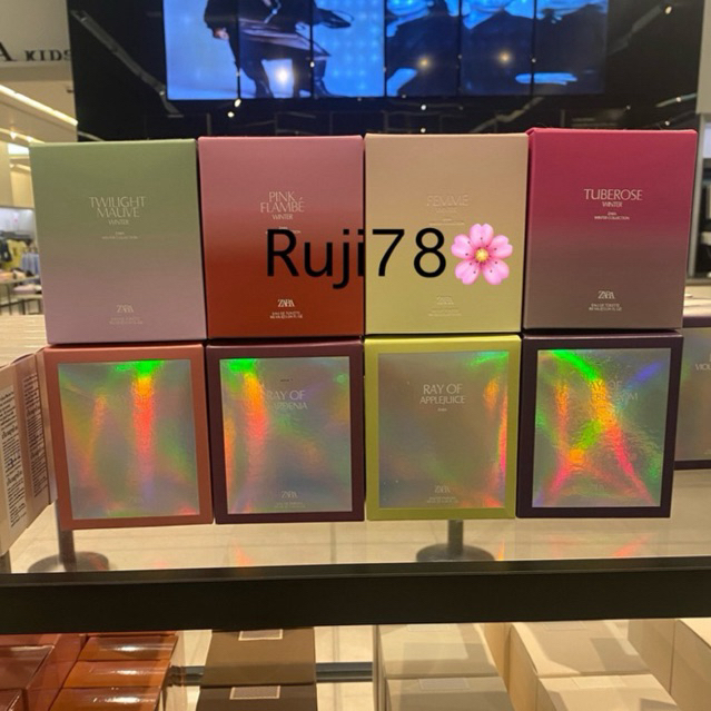 Update 2025 น้ำหอมผู้หญิง Zara 90 ml Red Vanilla Pink Flambé Femme Orchid Gardenia Apple Juice etc.