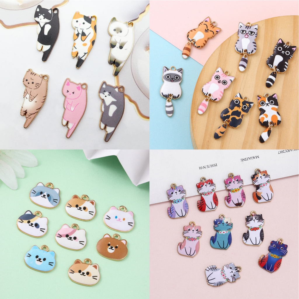 จี้ตกแต่ง ตัวห้อย โลหะ เซท น้องแมว พร้อมห่วงกลม ราคา/ตัว – โปรปัง
