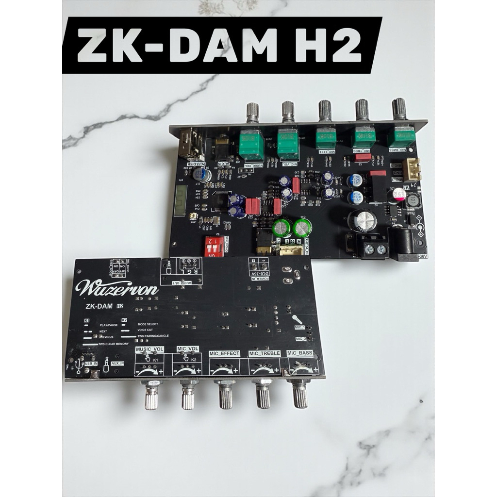 มิกซ์เสียงไมค์ ZK-DAM H2 มีเอาต์พุตหูฟัง ปรับเสียงสูงต่ำได้ EQ พีซี Bluetooth ไร้สาย รองรับ USB AUX เบสหนัก ใช้งานง่าย