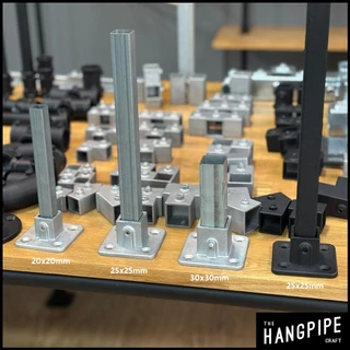 ข้อต่อเหล็กกล่อง 20x20,25x25,30x30มม แบบสวมล็อคใช้ง่ายเพียงล็อคน็อตกับเหล็กทำจากอลูมิเนียมหล่อ