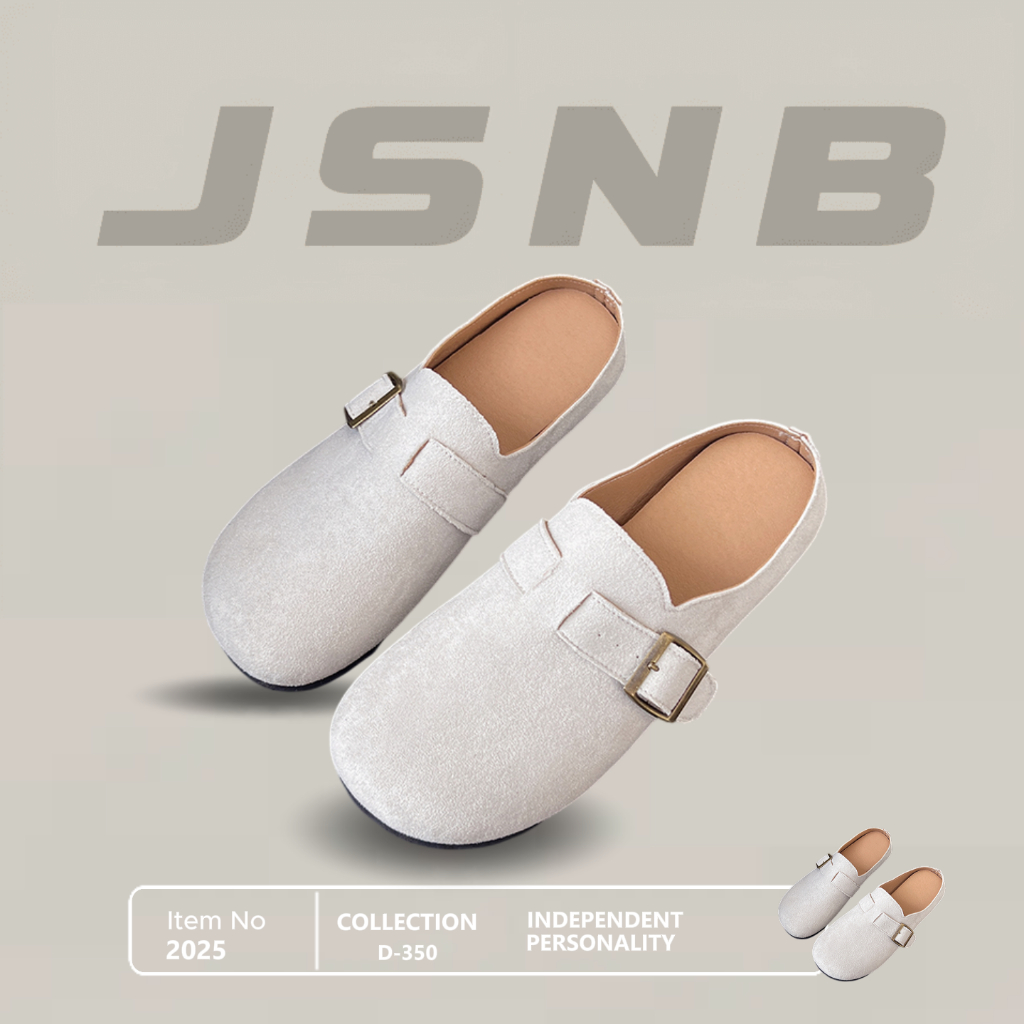 JSNB ส่งฟรี รองเท้าเปิดส้น พร้อมส่ง รองเท้าแตะแบบสวม ส้นแบน ลำลอง แฟชั่นสไตล์เกาหลี [LND350]