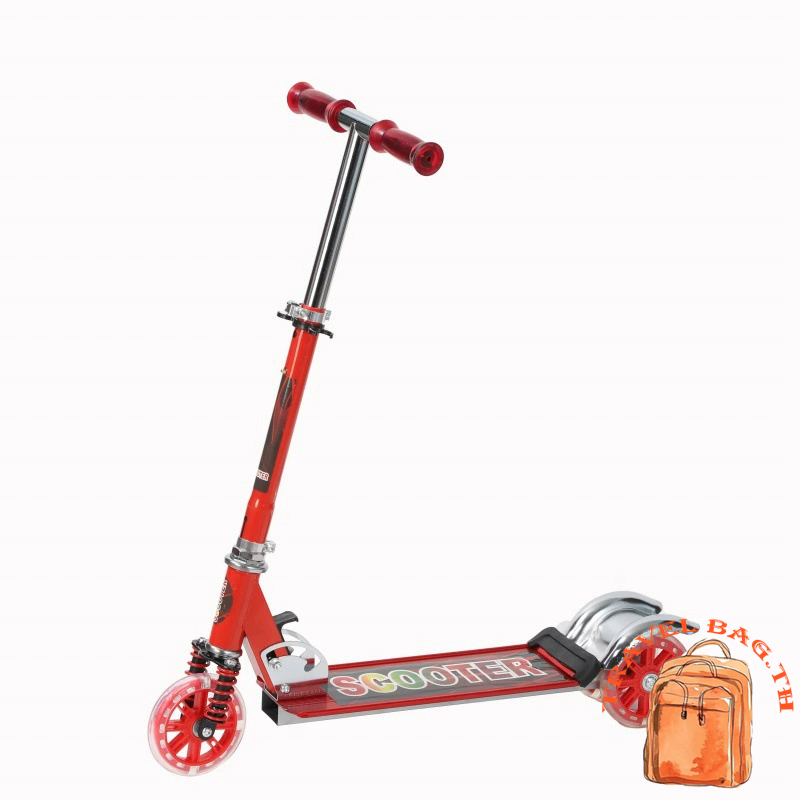 🛴สกู๊ตเตอร์เด็ก 3 ล้อ โครงอะลูมิเนียม | มีไฟ LED มีโช้คกันสะเทือน ปรับระดับความสูงได้ 3 ระดับ