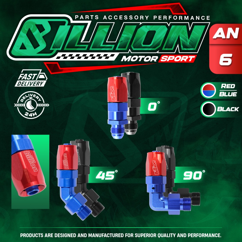 Billion ข้อต่อ AN6 ตรง/45°/90° AN6 ออก AN6/AN6 หัวตัด
