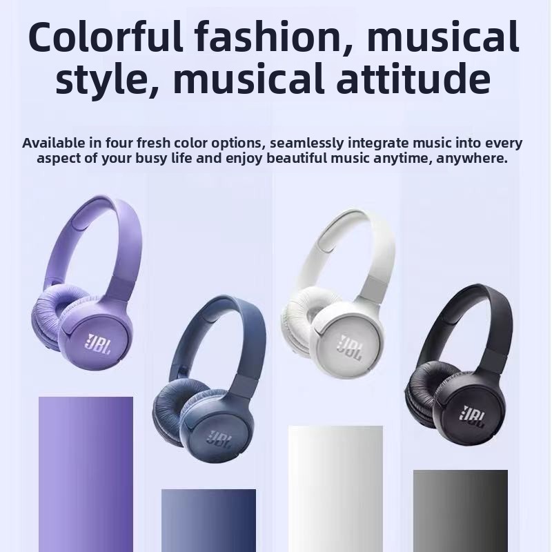 JBL TUNE520BT wireless Bluetooth Headphones are long-lasting sports over-ear gaming headsets