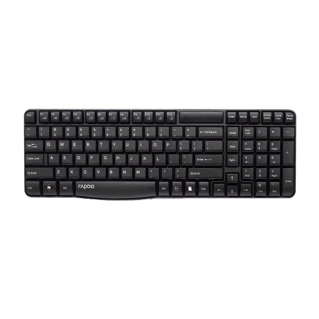 KEYBOARD WIRELESS RAPOO KB-E1050-BK BLACK
