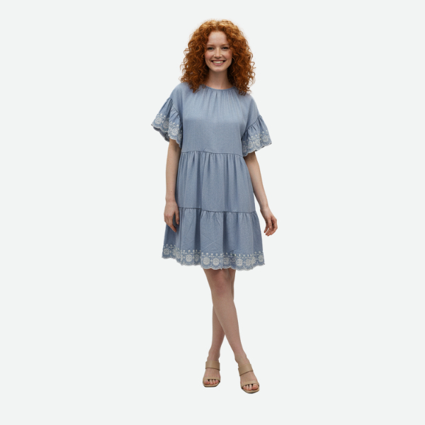 TANGO TANGERINE - DIOR DRESS เดรสสั้นทรงหลวมสีฟ้าอ่อน