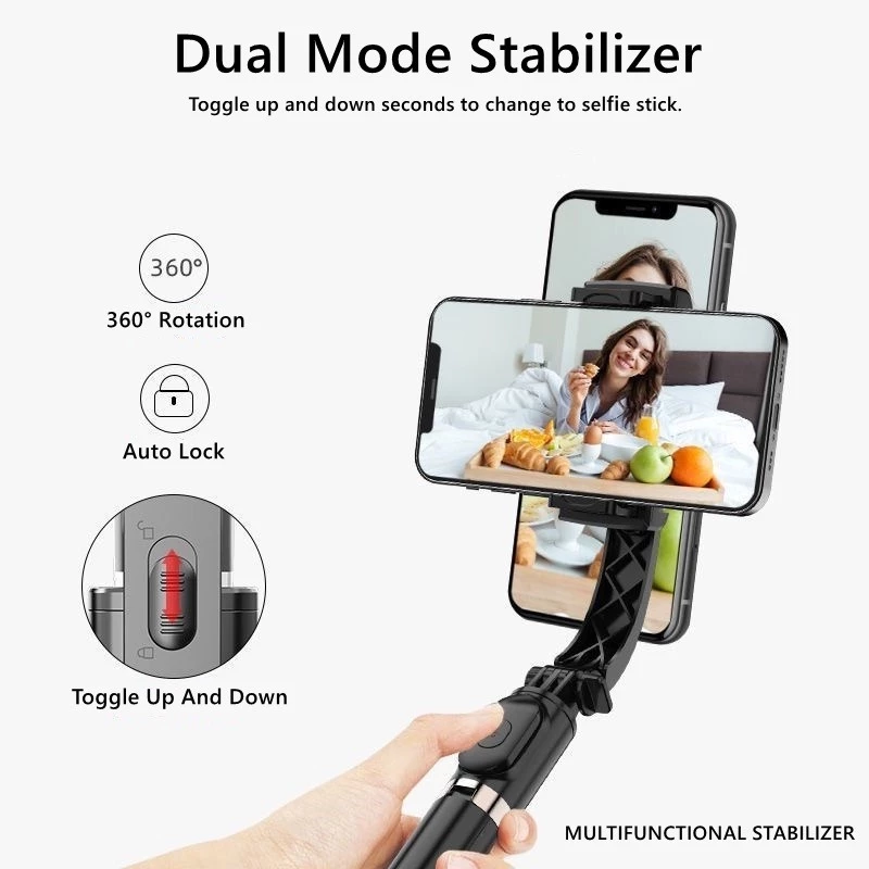 Gimbal Stabilizer กลางแจ้ง ไม้เซลฟี่ ระบบกันสั่น กันสั่นสำหรับมือถือขาตั้งกล้อง ด้วยรีโมทควบคุมบลูทู thumbnail 7