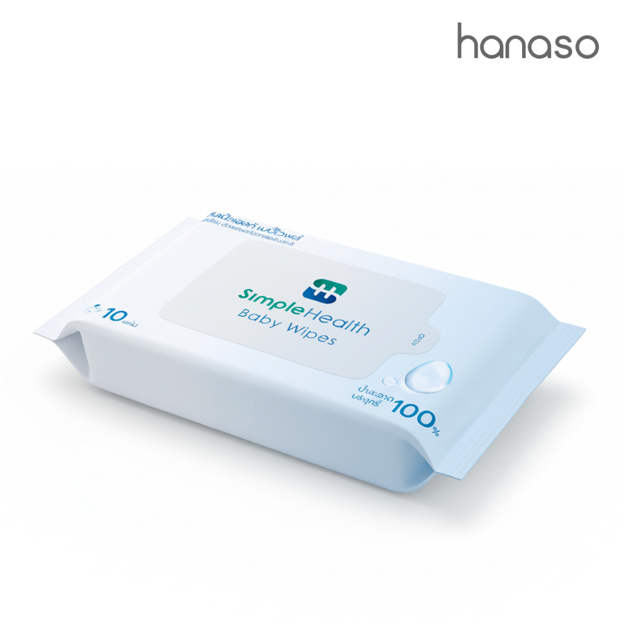 Hanaso ทิชชู่เปียกพกพา สูตรอ่อนโยน เหมาะสำหรับเด็ก ใช้เช็ดมือ เช็ดปาก สะอาด ปลอดภัย 10 ชิ้น