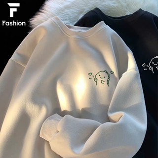 เสื้อกันหนาว แขนยาว คอกลม ทรงหลวม ขนาดใหญ่ สไตล์เกาหลี สําหร…