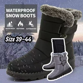 BS8 รองเท้าบูท(ไม่มีกล่อง)บุขนหนา ผ้าด้านนอกกันน้ำ กันหิมะ พ…