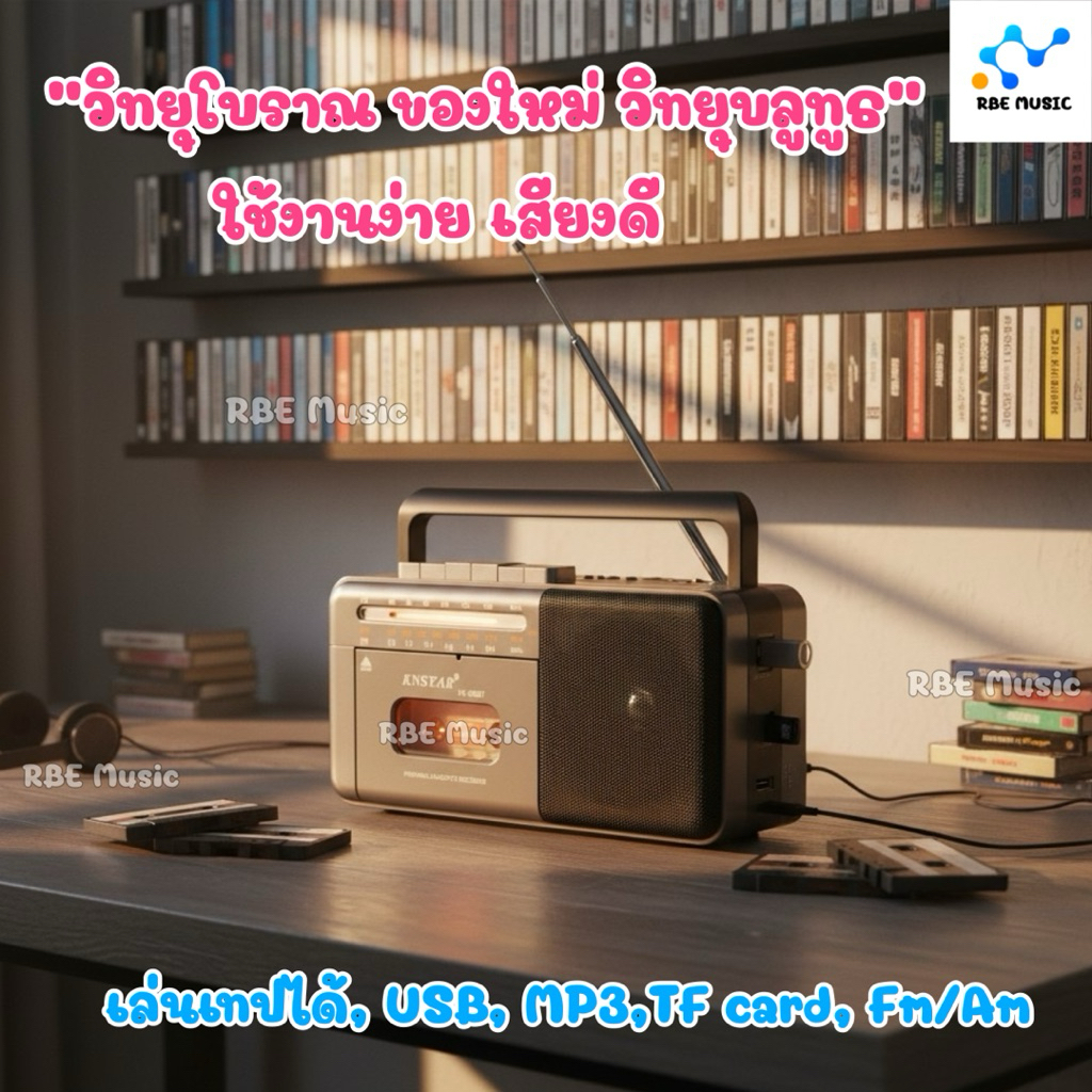 วิทยุโบราณรุ่นใหม่ วฃ FMAM ลำโพงบลูทูธ เครื่องเล่นเทป USB MP3 พกพาสะดวกใช้ไฟบ้านและใส่ถ่าน สำหรับคนแก่ ฟังเพลงฟังหวย680