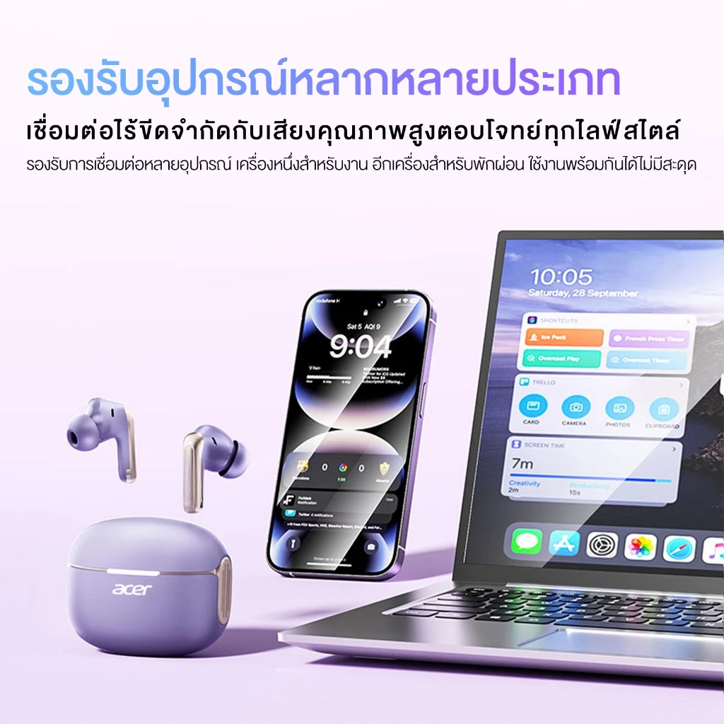 Acer AHR155 TWS หูฟัง Bluetooth มินิ เสียงดี เบสแน่น thumbnail 8