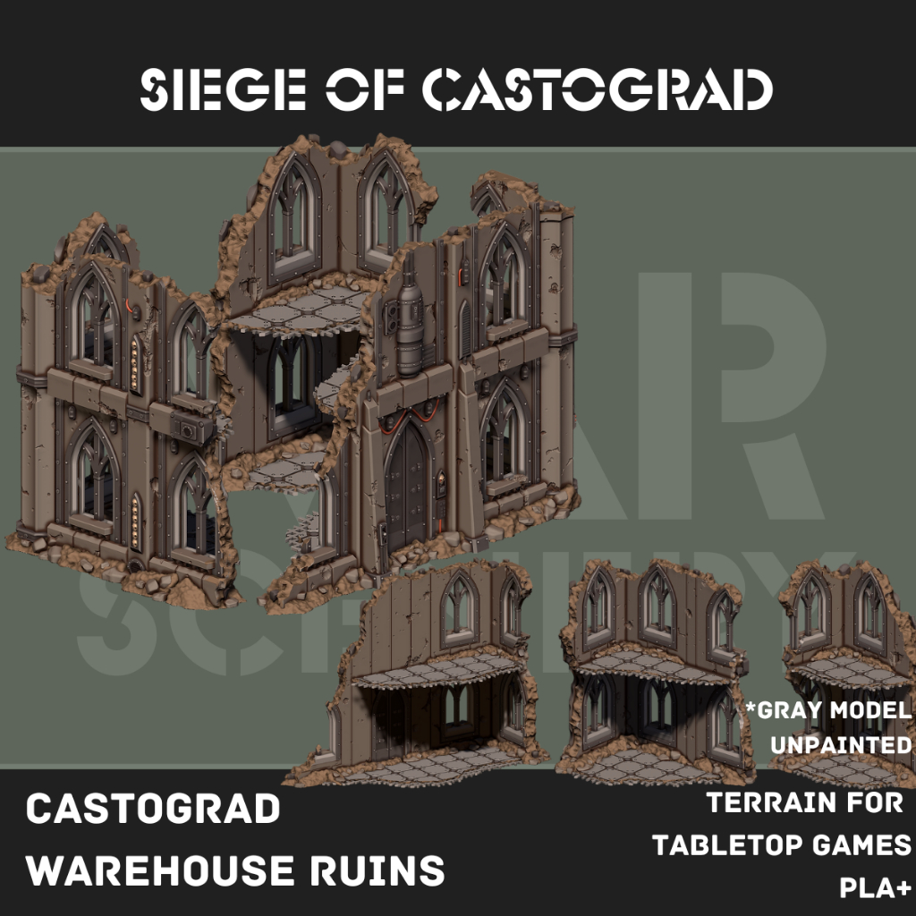Castograd Warehouse Ruins – Terrain for Tabletop War Game ราคา ถูกที่สุด ดีลบีเคเค