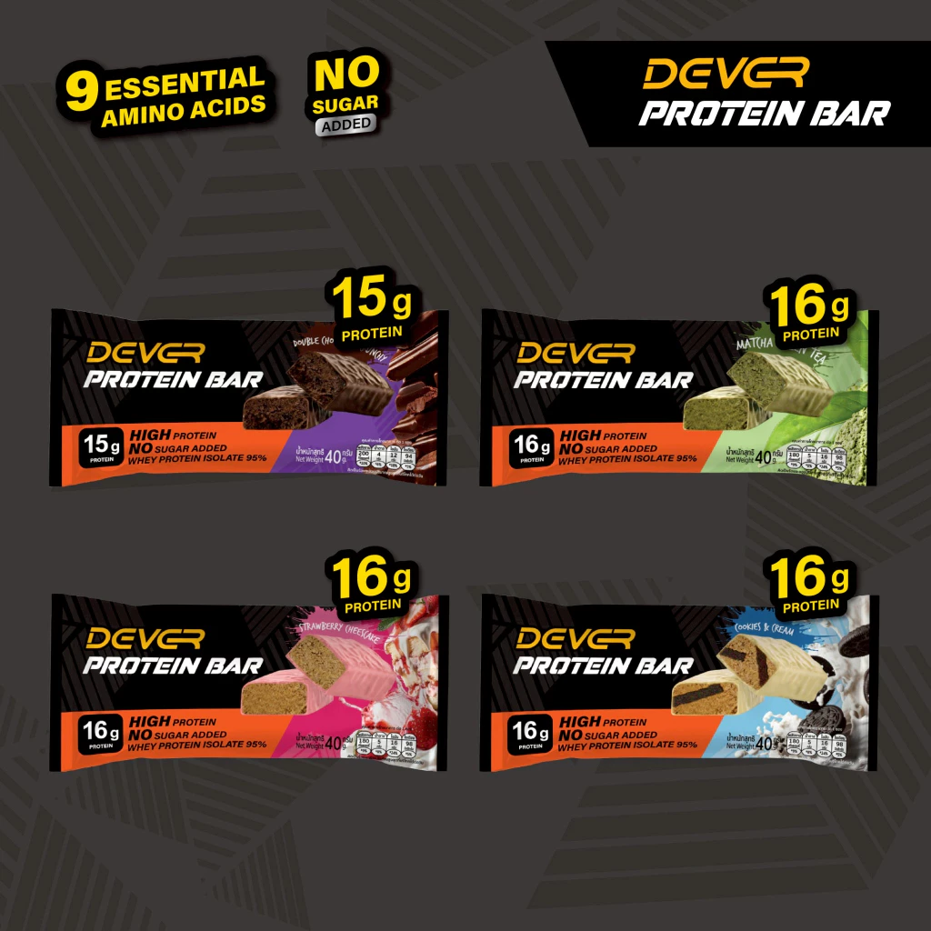 DEVER PROTEIN BAR ( โปรตีนบาร์ ตรา ดีเวอร์ ) 1 ชิ้น