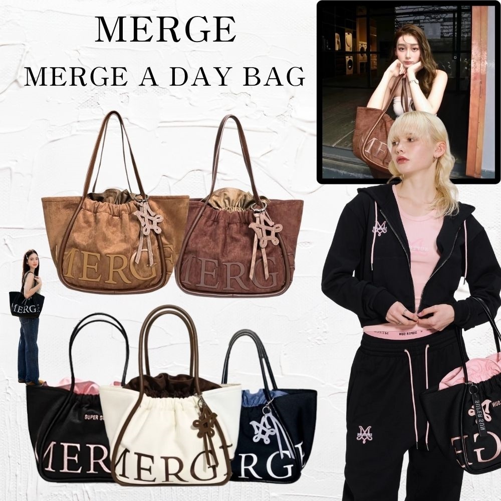 พร้อมส่ง Merge a day bag Tote Bagของแท้medium กระเป๋า official ส่งต่อ กระเป๋าTote merge กระเป๋าโท