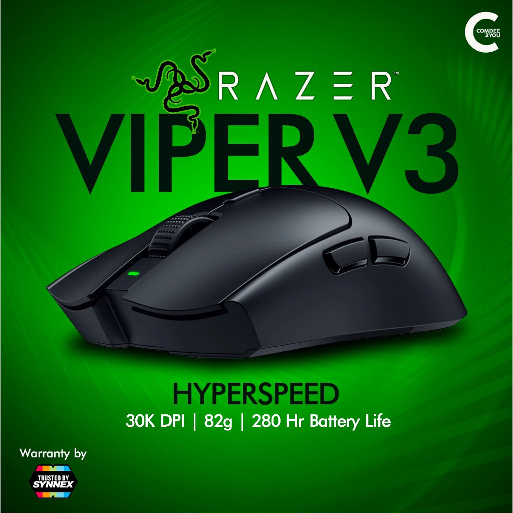 Brand New Mouse Razer Viper V3 Hyper Speed - เมาส์เกมมิ่งไร้สาย Wireless สินค้าใหม่ มือ 1 ประกัน 2 ป