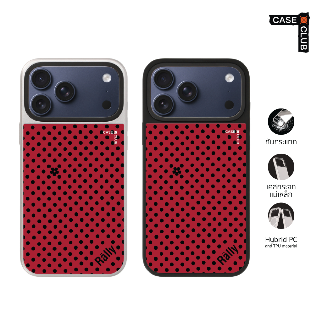 CaseClub เคสไอโฟน เคสกระจก ลาย Rally Ladybug ลายเต่าทอง สำหรับ i17 Pro Max/i17 Pro/i17 Air/i17