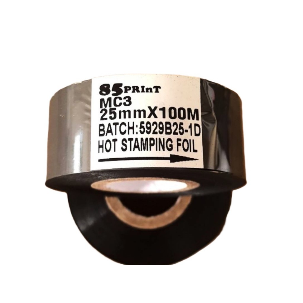 หมึกพิมพ์วันที่ ม้วนเทปหมึก เครื่องพิมพ์วันที่ วันหมดอายุ Hot Stamping Foil เทปหมึกคาร์บอน เทปหมึกความร้อน 1 ม้วน MC3