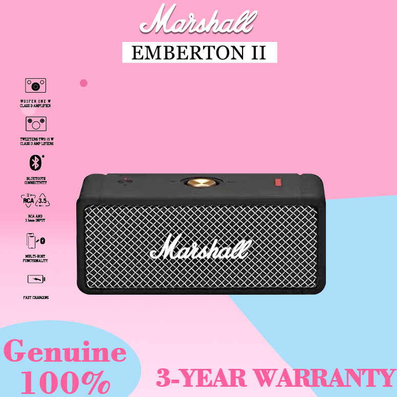 🟪ของแท้ 100%🟪 MARSHALL EMBERTON 2 II 3 III ลำโพงบลูทู ธ รับประกันสามปี ลำโพงบลูทู ธ , ลำโพงสำหรับใช้