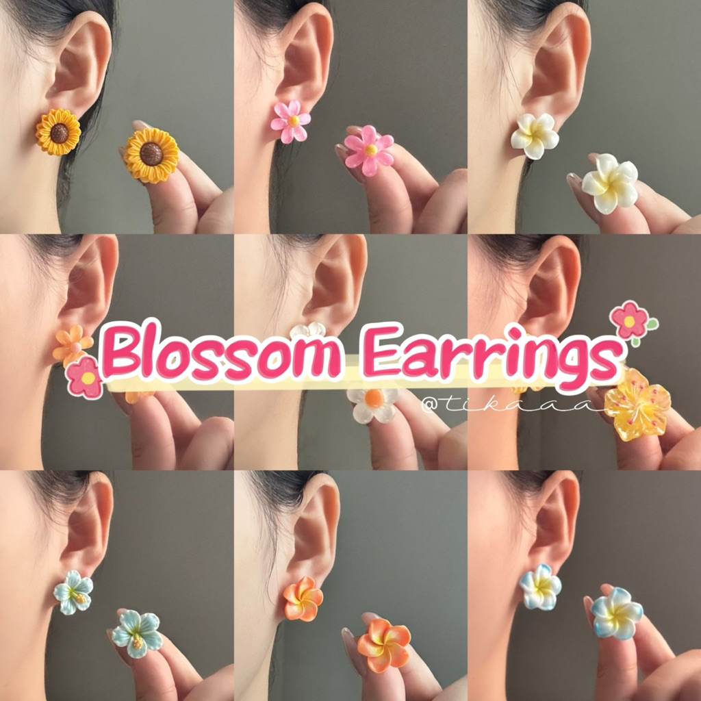 (Ready to Ship 🇹🇭) 🌸✨Handmade Flower Earrings -ต่างหูดอกไม้ ต่างหูดอกทานตะวัน ดอกลีลาวดี ดอกเดซี่น่ารักๆ 🌸✨