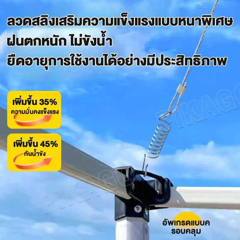 เต็นท์ขายของ เสาหกเหลี่ยม 2x2/3x3/3x6 เต็นท์กลางแจ้ง thumbnail 5