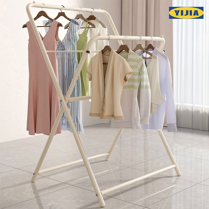 YIJIA ราวตากผ้า ราวตากผ้าพับได้ รูปทรงตัว X จัดเก็บสะดวกแข็งแรง ทนทาน ประหยัดเนื้อที่ ตากได้ 20+