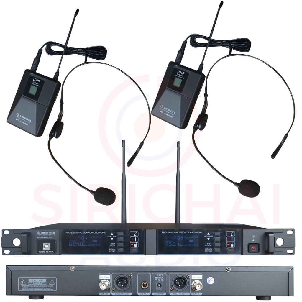 ไมค์ลอยครอบหัว MICROTECH รุ่น MT999E/BP หนีบปกเสื้อ