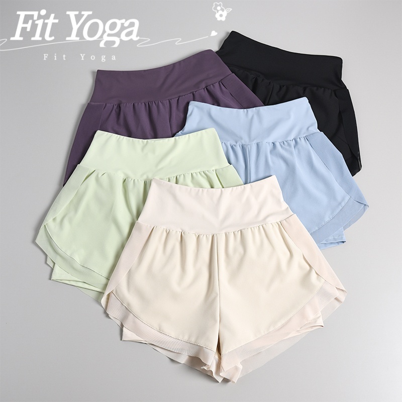 FitYoga ใหม่ กางเกงวิ่งเอวสูง กางเกงฟิตเนส แห้งเร็ว ระบายอากาศได้ดี ปิดเป้าและยืดขา