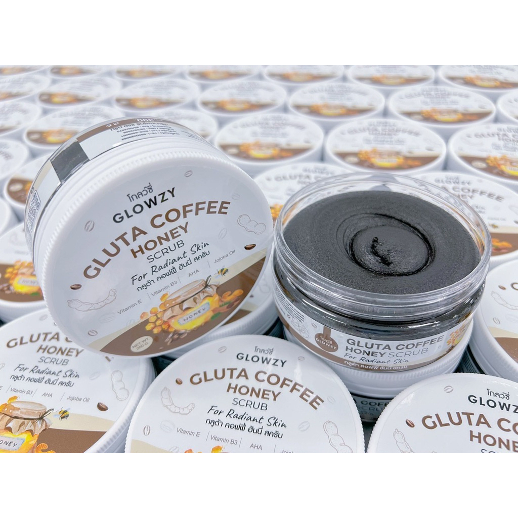 Glowzy-สครับผิวสมุนไพร กาแฟอาราบิก้า มะขาม น้ำผึ้ง ขาว กระจางใส ผิวนุ่ม เนียน [1 กป 250g]