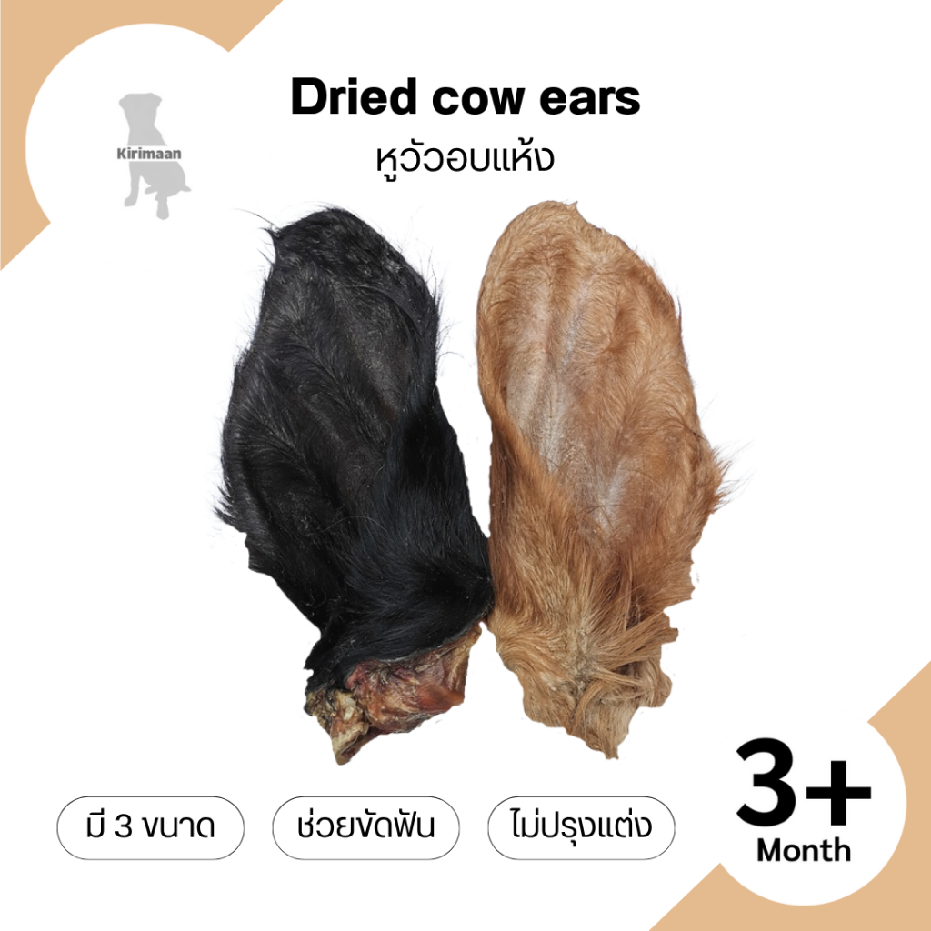 หูวัวอบแห้ง ขนมขัดฟันสุนัข แก้ปัญหากัดแทะ cow ear pet treat