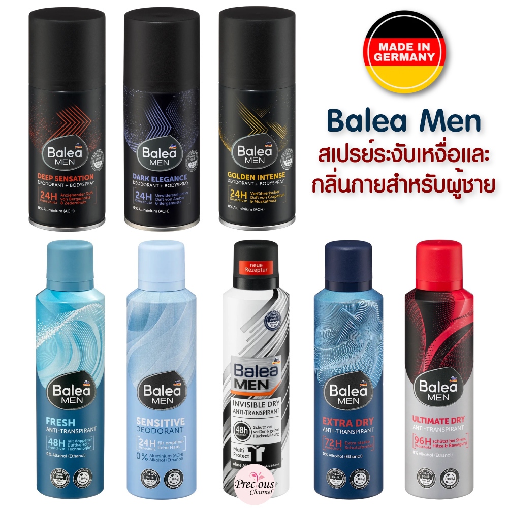 Balea Men สเปรย์ระงับเหงื่อและระงับกลิ่นกายสำหรับผู้ชาย Balea Antitranspirant Deospray จากเยอรมัน