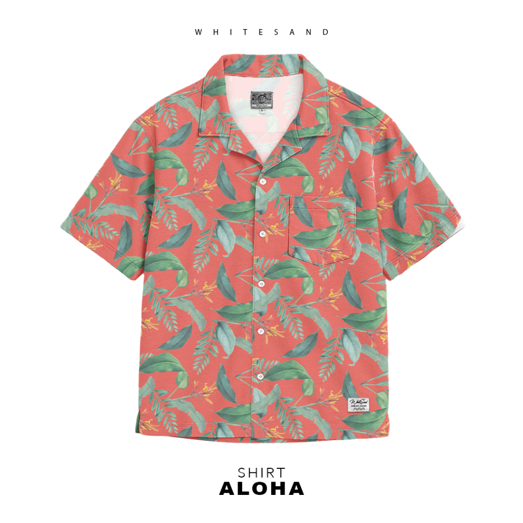 เสื้อเชิ้ตคอปก ลาย Aloha | WhiteSand Shirt | มินิมอล ใส่สบาย เที่ยวทะเล