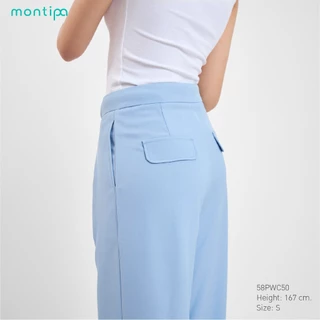 Montipa กางเกงทรงกระบอกกลาง ซิปหน้า ดีเทลซ่อนเข็มขัดและดีไซน์ฝากระเป๋าหลัง ผ้า Comfort 58PWC50