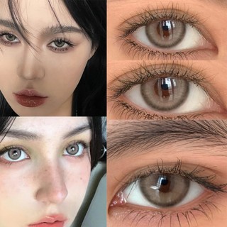 【📢Buy2คู่แถม ยาหยอดตา+ตลับ❗】Midroo[COD]เลนส์แฟชั่นสีชัด เลนส์มินิแฟชั่น Mini-14.0mm Aoki Brown/Grey รายเดือน