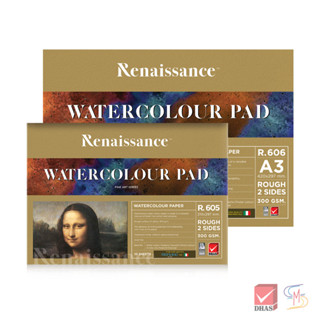 Renaissance สมุดวาดเขียน สมุดวาดเขียนสีน้ำ A3 และ A4 ผิวหยาบ…