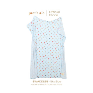Petit Pie Swaddle -Sky Blue ผ้าห่อตัวใยไผ่ นุ่มลื่น อ่อนโยนต…