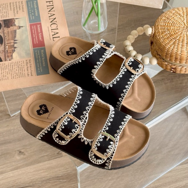 (พร้อมส่ง ส่งไวมาก)รองเท้าแตะทรงไบเก้นน่ารักมาก งานดีเทลละเอียด ใส่สบาย น่ารัก