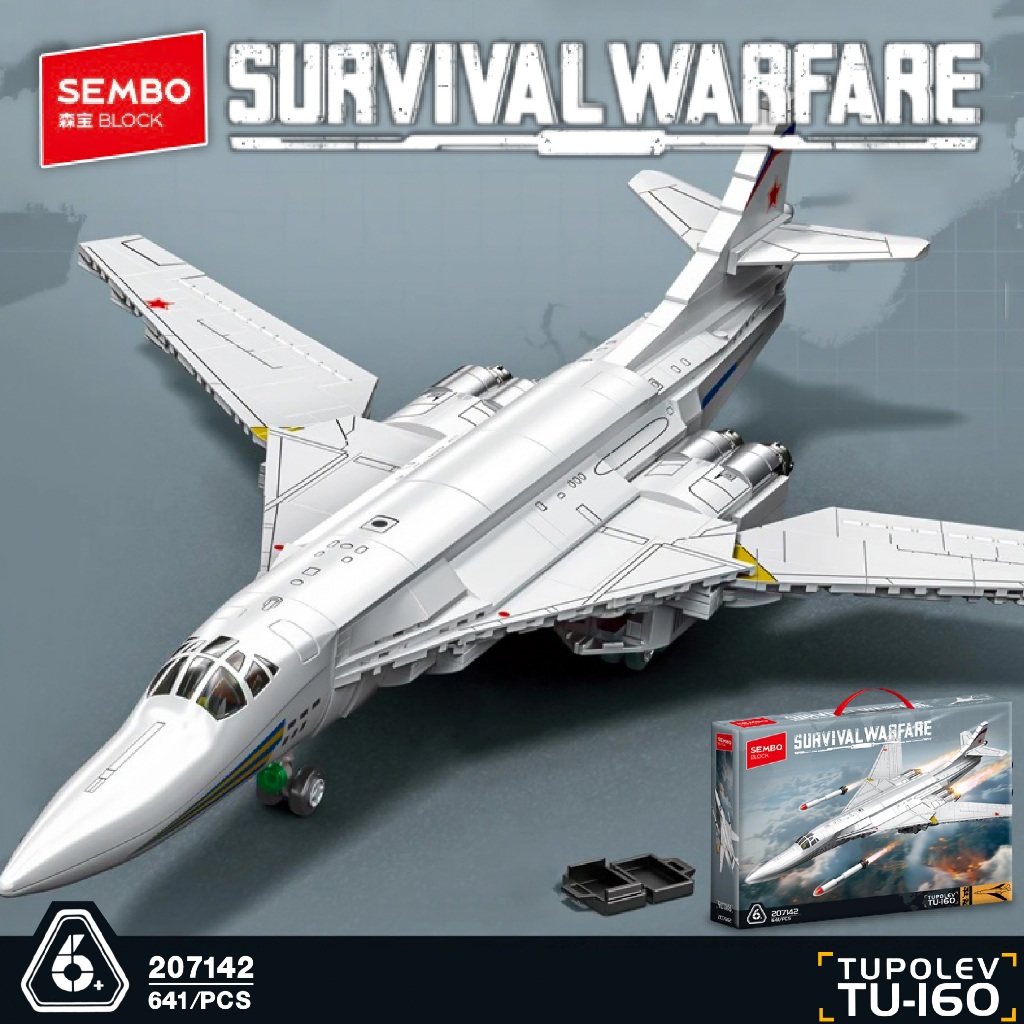 ตัวต่อ SEMBO BLOCK SD207142 เครื่องบินรบ TU-160  จำนวน 641 ชิ้น